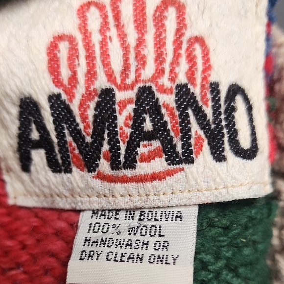 Amano Vintage Grandmacore Multicolor Knit Wool Cardigan Sweater - Picture 7 of 7